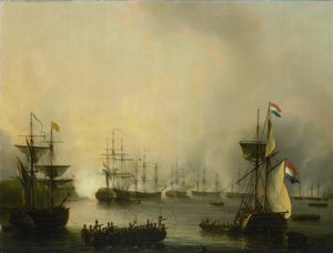 Das Bombardement von Palembang, Sumatra, 24. Juni 1821 von Martinus Schouman