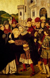 König Ferdinand I. von Kastilien empfängt St. Dominikus von Silos von Martín Bernat