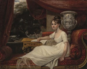 Porträt von Eleanor Anne Porden, Lady Franklin (1795-1825), auf einer Chaiselongue