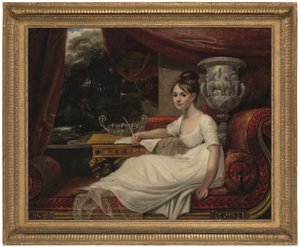 Porträt von Eleanor Anne Porden, Lady Franklin (1795-1825), auf einer Chaiselongue von Mary Ann Flaxman