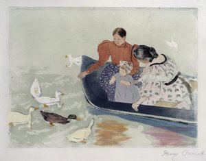 Beim Enten-Füttern von Mary Cassatt