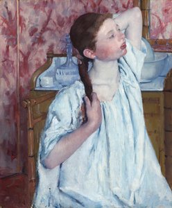 Mädchen, das ihr Haar richtet, 1886 von Mary Cassatt