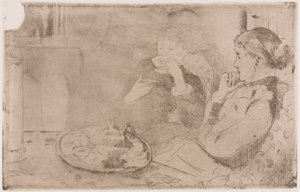 Lydia und ihre Mutter beim Tee, ca. 1880 von Mary Cassatt