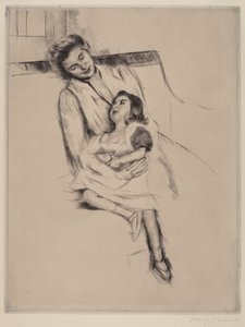 Reine und Margot auf einem Sofa sitzend (Nr. 2) von Mary Cassatt