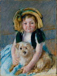 Sara mit ihrem Hund von Mary Cassatt