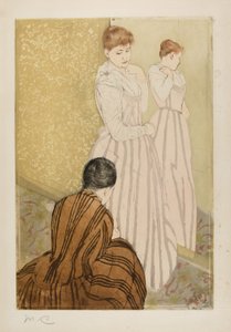 Die Anprobe, 1890-91 von Mary Cassatt