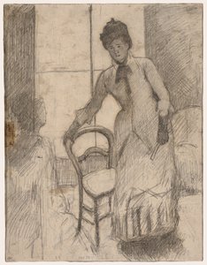 Der Besucher recto, Der Besucher verso, ca. 1881 von Mary Cassatt