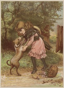 Mädchen spielt mit Hund