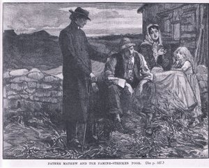 Vater Matthew und die hungernden Armen, 1845 von Mary L. Gow