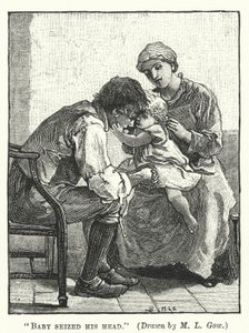 Silas Marner - Baby ergriff seinen Kopf (Stich) von Mary L. Gow