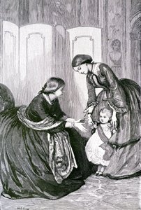 Die Königin und ihr kleiner Enkel Prinz Wilhelm von Preußen, ca. 1880 von Mary L. Gow