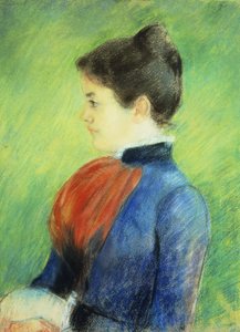Profil einer Frau mit Jabot