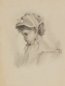 Unbetitelter Kopf eines Kindes, das nach unten schaut, 1878