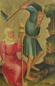Adam und Eva bei der Arbeit, Detail vom Grabower Altar, 1379-83 von Master Bertram of Minden
