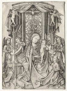 Madonna auf dem Thron mit acht Engeln