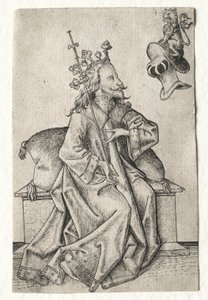 Die kleinen Spielkarten: Zweites Set: Helme: Spielkarte mit König und Helm