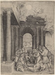 Die Anbetung der Hirten von Master HFE after Domenico Beccafumi