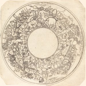 Bacchus auf einem Esel von Master IS.