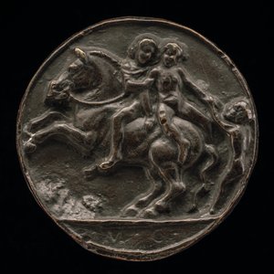 Nymphe von einem Reiter entführt, ca. 1500