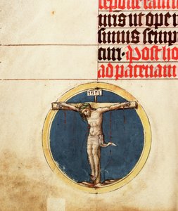 Kleines Rundbild mit dem gekreuzigten Christus