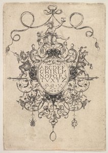 Entwurf für ein Anhänger mit dem Alphabet, 1609