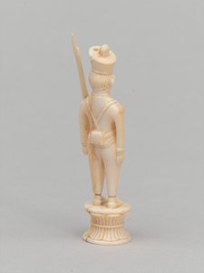 Weißer Bauer, Schachfigur, Indien, um 1820