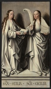 Heilige Ottilia und Cecilia, Tafel des St. Anna Altars, ca. 1503-1506 von Master of Frankfurt