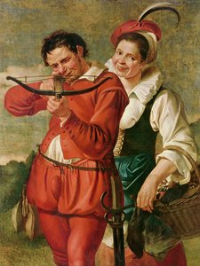 Frau und der Armbrustschütze, ca. 1610