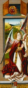 Die Himmelfahrt der Magdalena; und Die Verkündigung von Master of Santa Maria de la