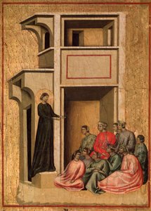 Die Heilige Cäcilia und die Geschichte ihres Lebens (Detail: Die Heilige Cäcilia bekehrt Soldaten) von Master of St. Cecilia