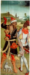 Die Anbetung der Weisen. Zwei Weise, frühes 16. Jahrhundert von Master of Switzerland