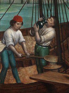 (Detail) Das Wunder des Korns, vom Altarbild des St. Nikolaus, ca. 1486-93 von Master of The Legend of St. Lucy