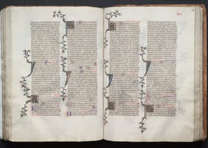 Das Gotha-Missale: Fol. 100r, Text, ca. 1375 von Master of the Boqueteaux