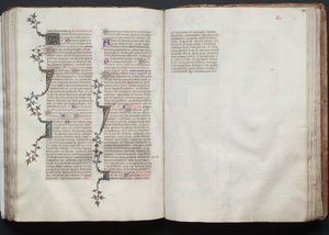 Das Gotha-Missale: Fol. 101v, Text, ca. 1375 von Master of the Boqueteaux