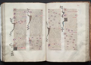 Das Gotha-Missale: Fol. 105v, Text, ca. 1375 von Master of the Boqueteaux