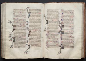 Das Gotha Missale: Fol. 129v, Text, ca. 1375 von Master of the Boqueteaux