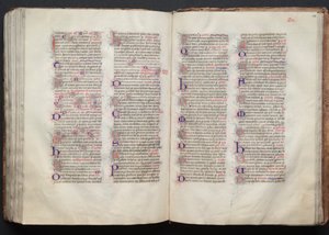 Das Gotha Missale: Fol. 138r, Text, ca. 1375 von Master of the Boqueteaux