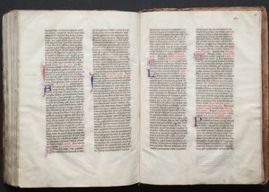 Das Gotha Missale: Fol. 156r, Text, ca. 1375 von Master of the Boqueteaux