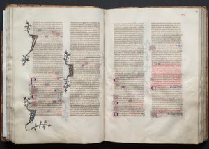 Das Gotha-Missale: Fol. 42v, Text, ca. 1375 von Master of the Boqueteaux