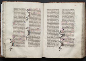 Das Gotha-Missale: Fol. 45v, Text, ca. 1375 von Master of the Boqueteaux