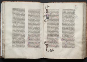 Das Gotha Missale: Fol. 47v, Text, ca. 1375 von Master of the Boqueteaux