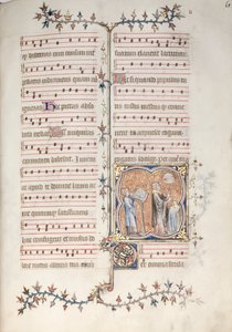 Das Gotha Missale: Fol. 61r, Ein Priester singt das Amt, um 1375