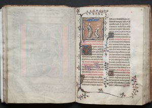 Das Gotha Missale: Fol. 65r, Die Kirche und die Synagoge von Master of the Boqueteaux