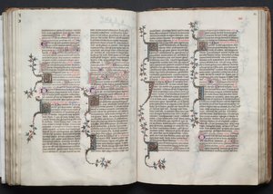 Das Gotha Missale: Fol. 83v, Text, ca. 1375 von Master of the Boqueteaux