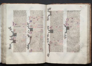 Das Gotha Missale: Fol. 95r Text, um 1375 von Master of the Boqueteaux