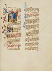 Initiale J: Die Enthauptung von Johannes dem Täufer von Master of the Brussels Initials