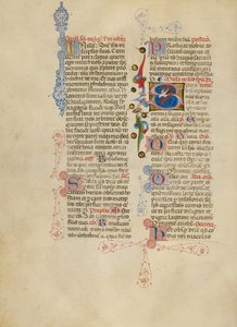Initiale S: Die Taube des Heiligen Geistes von Master of the Brussels Initials