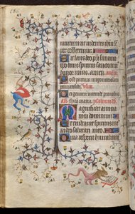 Stunden von Karl dem Edlen, König von Navarra (1361-1425): fol. 93v, Text von Master of the Brussels Initials and Associates