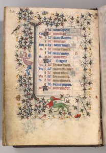 Stundenbuch von Charles dem Edlen, König von Navarra 1361-1425: fol. 12v, Dezember, ca. 1405 von Master of the Brussels Initials and Associates