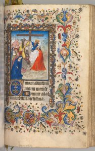 Stundenbuch von Karl dem Edlen, König von Navarra 1361-1425: fol. 192r, Abstieg vom Kreuz, um 1405 von Master of the Brussels Initials and Associates